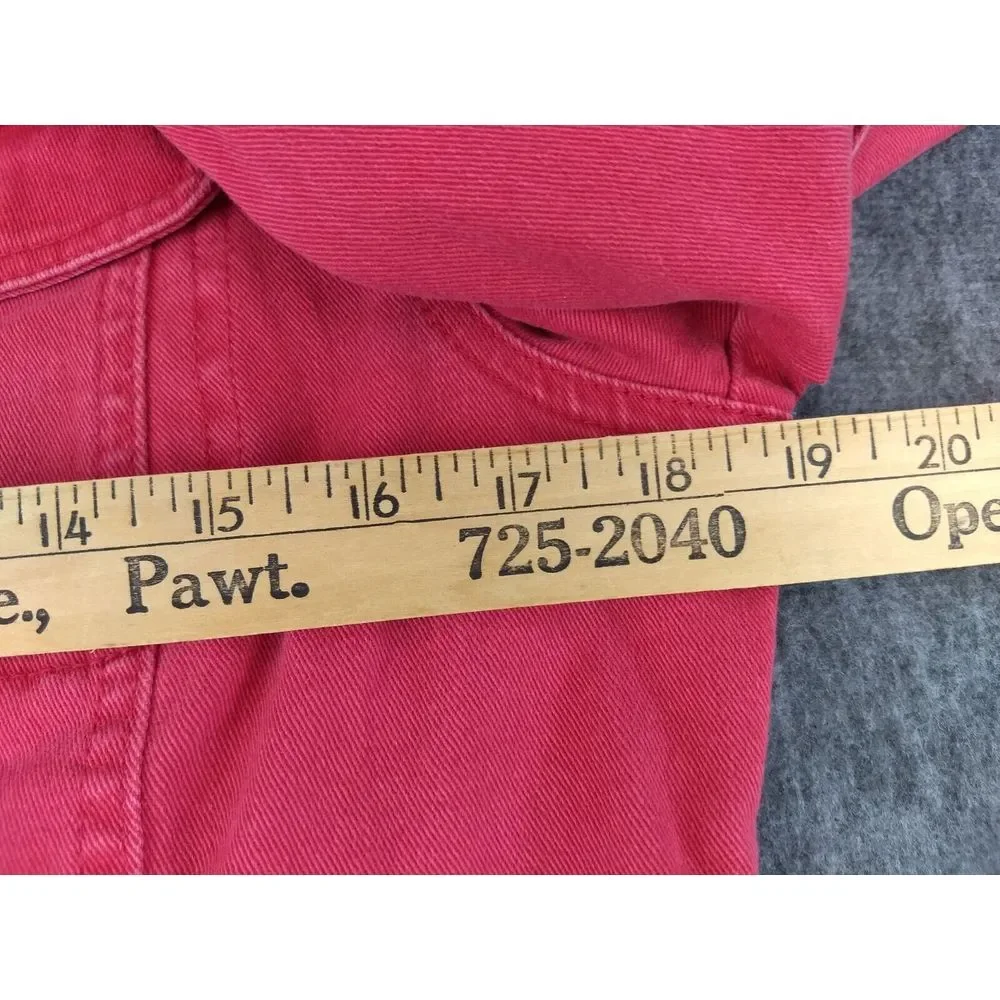 Ralph Lauren Jeans Co. Womens M Vintage Red Denim Jean Jacket Metal Logo Buttons - Picture 15 of 16